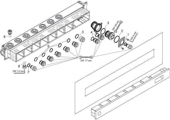 Actual product image Axor base unit for thermostat module Select 5 consumers