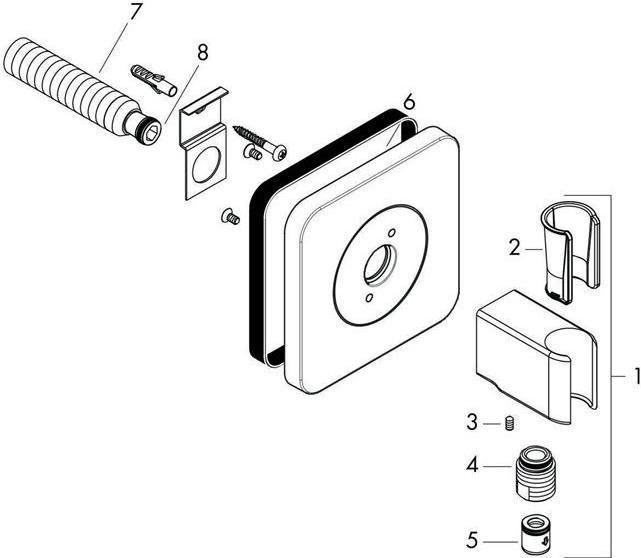 Actual product image hansgrohe AXOR CITTERIO E 12x12 chrome porter unit