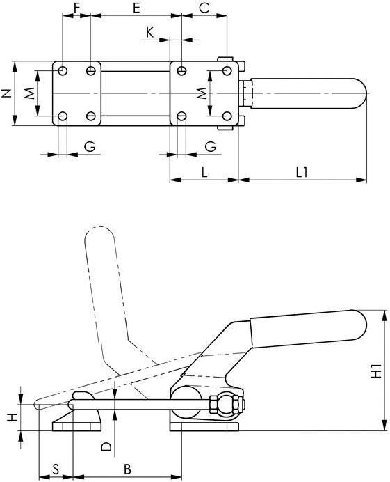 Productafbeelding Amf Sluitklem nr. 6849PH maat 4 horizontaal zwaar (107 mm)