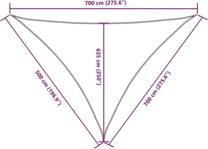 Produktbild VidaXL Sonnensegel (500 x 700 x 700 cm)