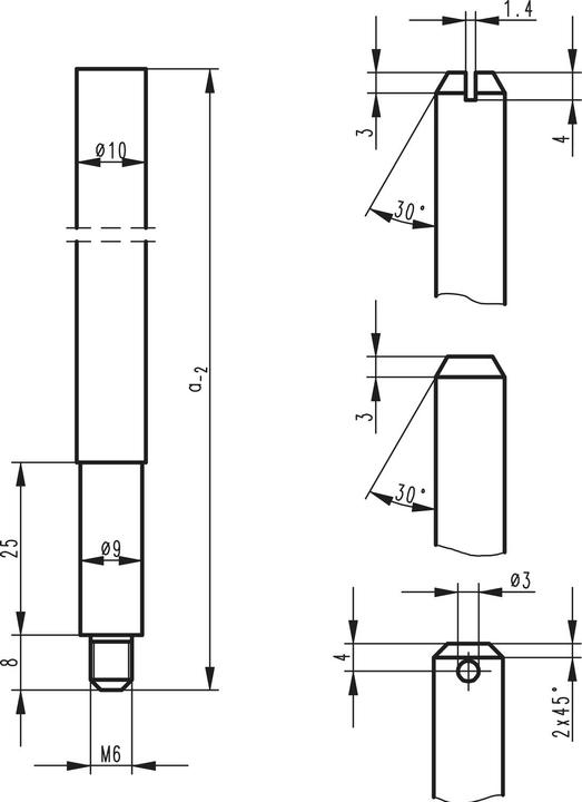 Actual product image BKS Espagnolette rods 9006, solid (Profile cylinder)