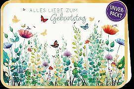 Produktbild Edition Gollong Doppelkarte. Simply Gold. Zum Geburtstag - Blumenwiese