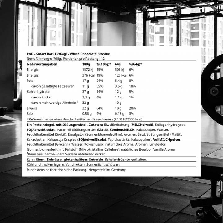 Produktbild PhD Nutrition PHD Smart (Weisse Schokolade, 12 Stk., 768 g)