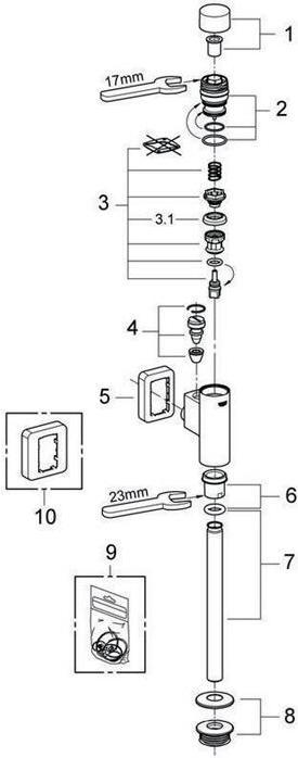 Produktbild Grohe Druckspüler RONDO für Urinal, 1/2Zoll vandalensicher chrom