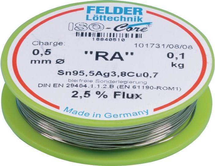 Produktbild Felder Lötdraht ISO-Core® RA 0,5 mm 100 g Sn95,5Ag3,8Cu0,7