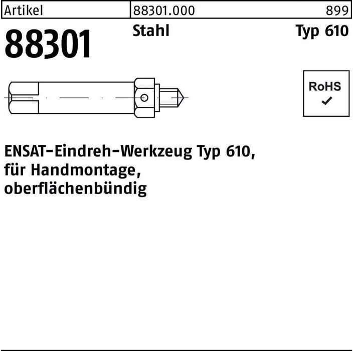 Immagine prodotto Ensat Utensile di inserimento R 88301 Tipo 610 M 12 acciaio (12 mm, 1 pz.)