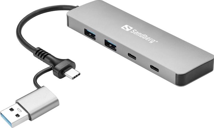 Sandberg USB-C/A to 2xUSB-A+2xUSB-C Hub (USB-A, USB-C, 4 Ports)