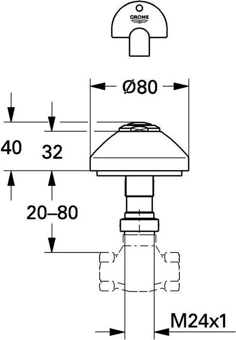 Image du produit Grohe tête de robinet encastrée chromée