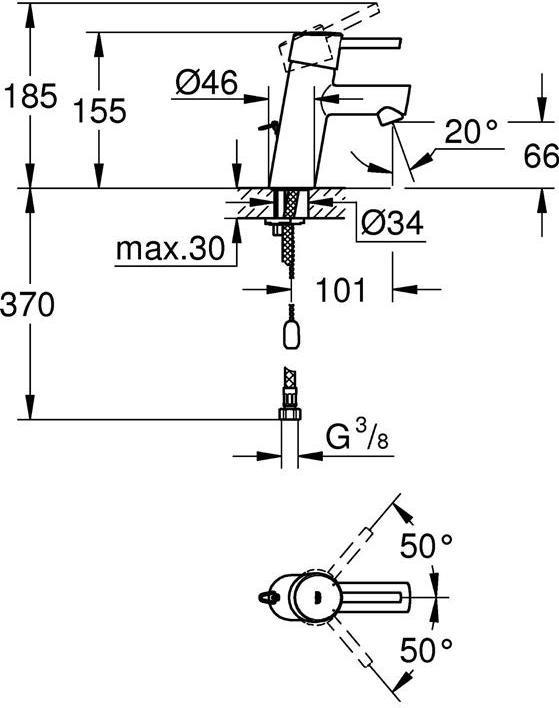 Produktbild Grohe Einhand-WTbatterie CONCETTO DN 15 m SpeedClean 5,8 l Mousseur chrom