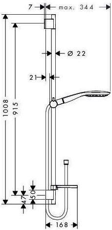 Produktbild hansgrohe HG Brauseset RAINDANCE SELECT E 150 3jet Bsta Unica'S Puro 900mm weiss/chrom
