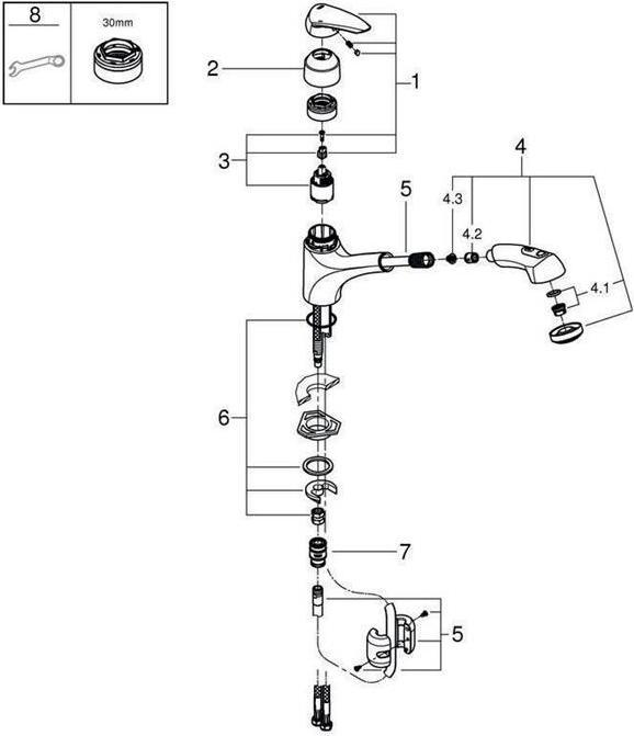 Produktbild Grohe Einhand-Spültischbatterie Eurodisc EURODISC DN 15, Einlochmontage chrom