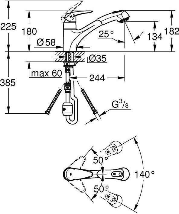 Produktbild Grohe Einhand-Spültischbatterie Eurodisc EURODISC DN 15, Einlochmontage chrom