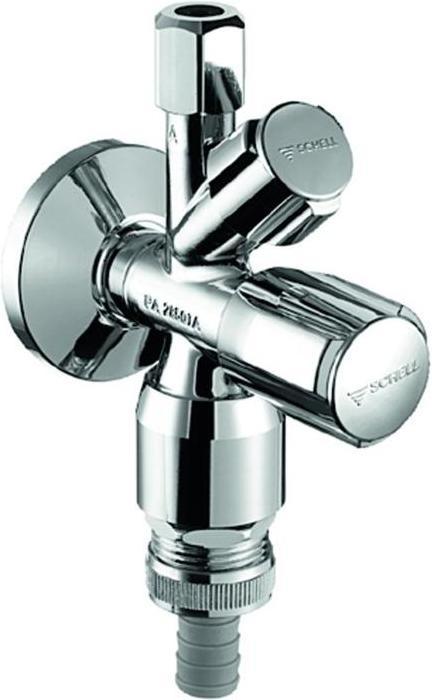 Actual product image Schell Combination corner valve COMFORT chrome, with pipe aerator 1/2inch 1/2inch