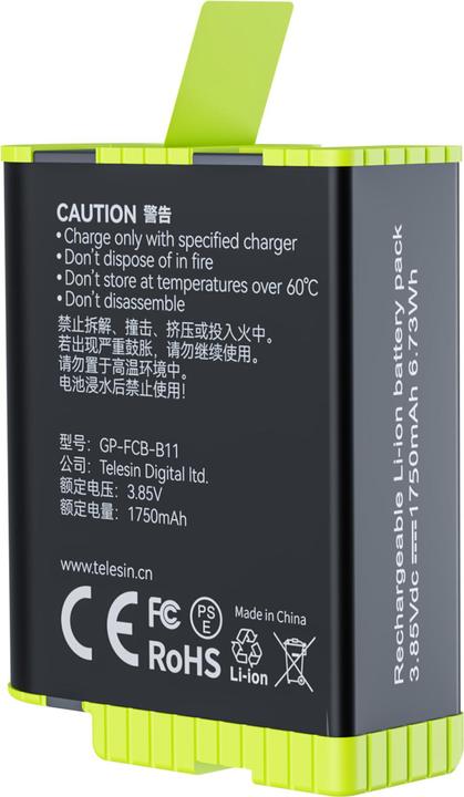 Valori nutrizionali e ingredienti Telesin Batteria a carica rapida per GoPro Hero 11/10/9 GP-FCB-B11 (11, 12, GoPro Hero 9)