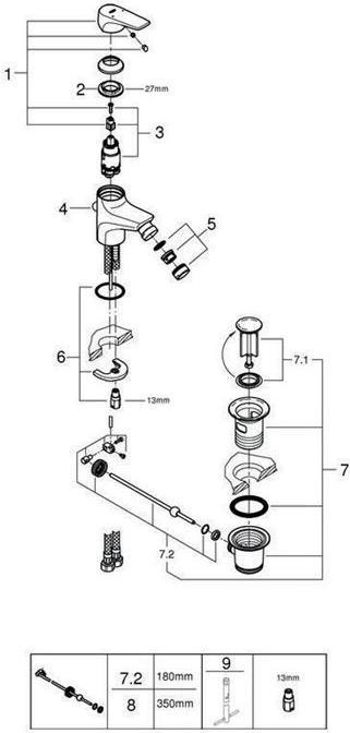 Produktbild Grohe Einhand-Bidetbatterie BAUFLOW 1/2Zoll chrom