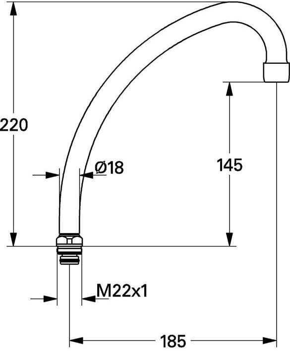 Produktbild Grohe HU-Auslauf COSTA Ausldg 185mm 5 Stück chr