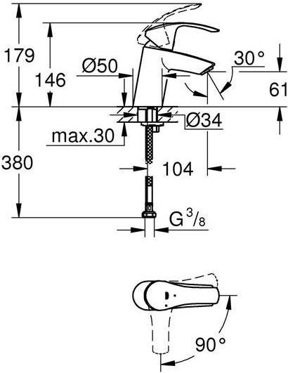 Image du produit Grohe EH-WTbatt EUROSMART S-Size chrome