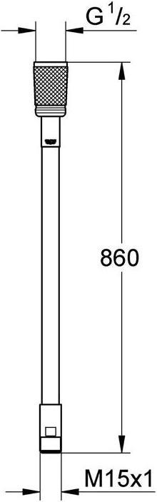 Produktbild Grohe Schlauch 1/2"xM 15x860mm (86 cm)