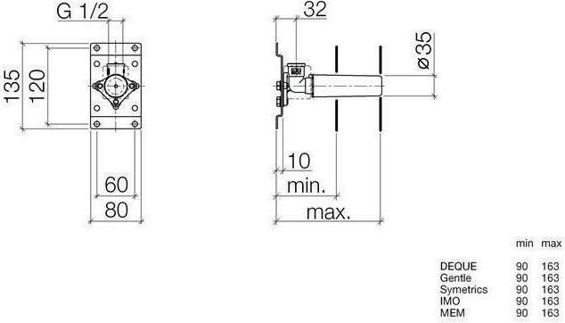 Actual product image Dornbracht Dornb installation body for wall bracket