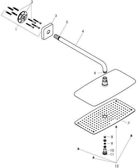 Produktbild hansgrohe HG Kopfbrause RAINDANCE E 360 AIR 1jet DN 15 Brause 390 EcoSmart Version chrom (1 Strahlarten, 9 l/min)