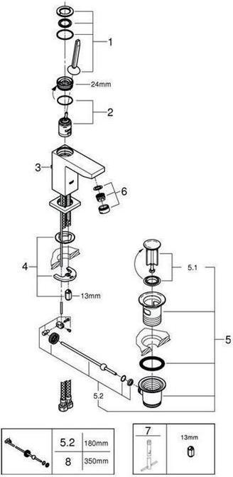 Produktbild Grohe EH-WTbatt EUROCUBE JOY 1/2Zoll Slim ZAG chrom