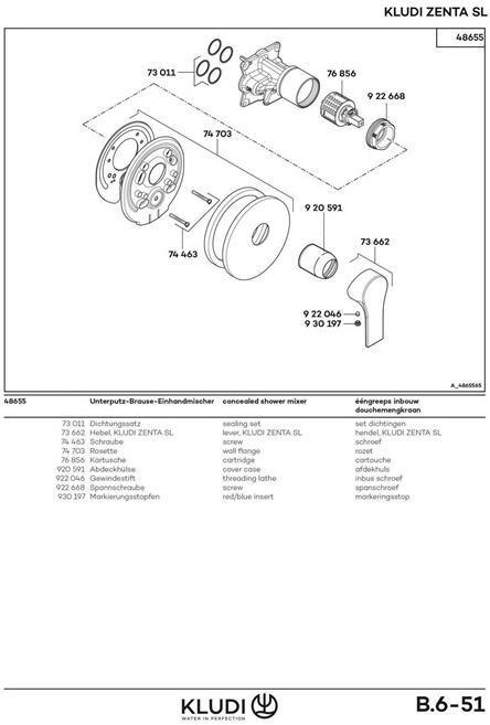 Actual product image Kludi Single lever shower mixer ZENTA SL UP DN 15 chr