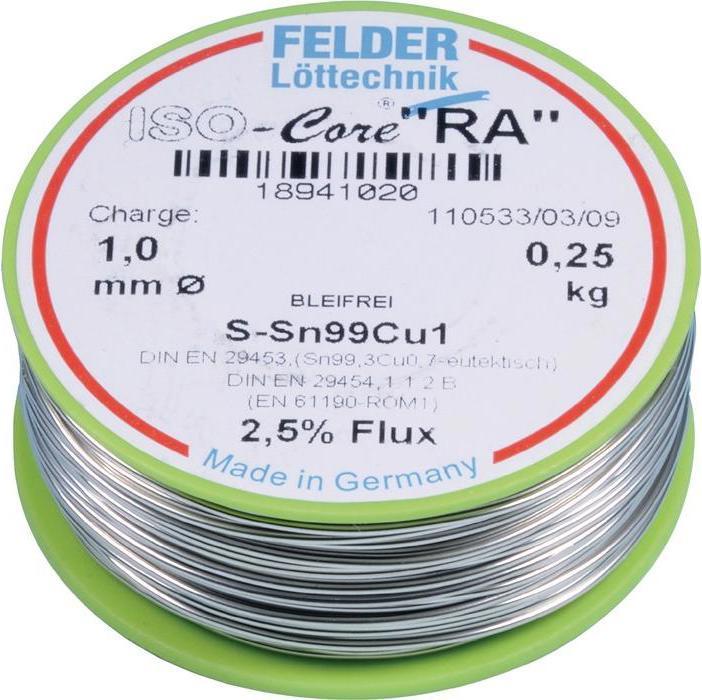 Produktbild Felder Lötdraht ISO-Core® RA 1,5 mm 250 g S-Sn99Cu1