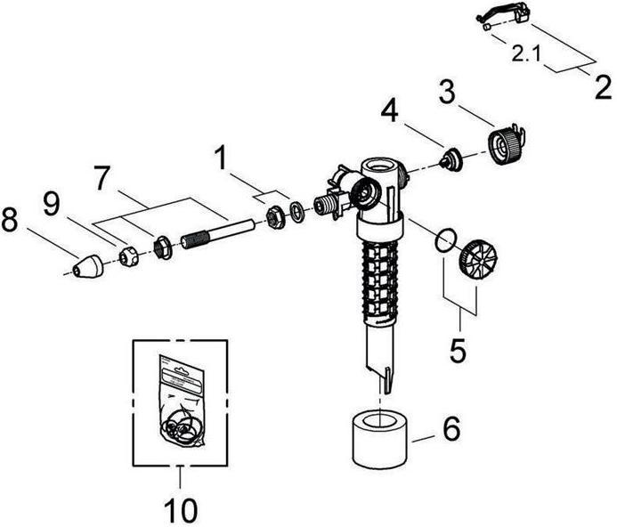 Productafbeelding Grohe Vulklep 3/8"