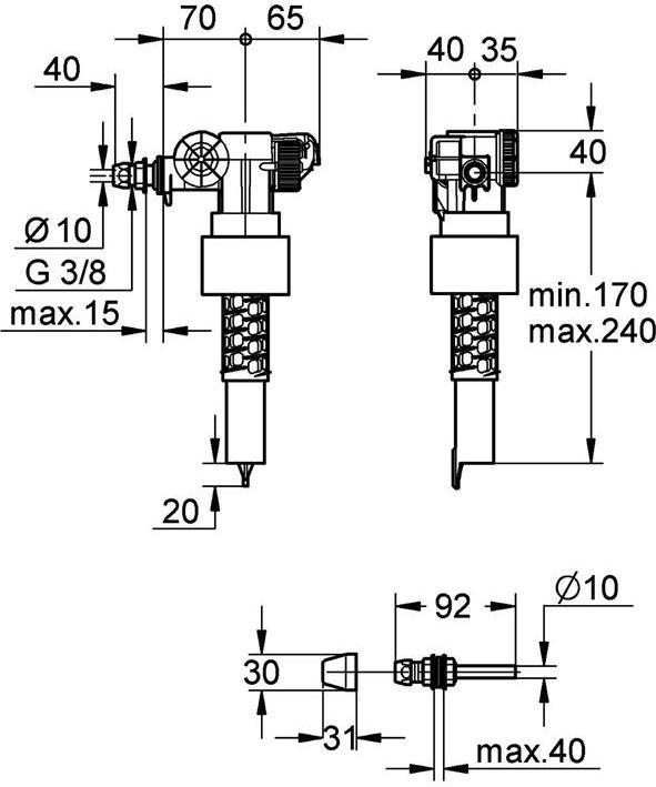 Productafbeelding Grohe Vulklep 3/8"