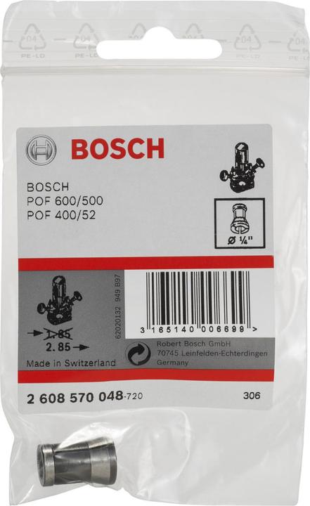 Produktbild Bosch Professional Zubehör Spannzange ohne Spannmutter, 1/4-Zoll, für Bosch-Oberfräse