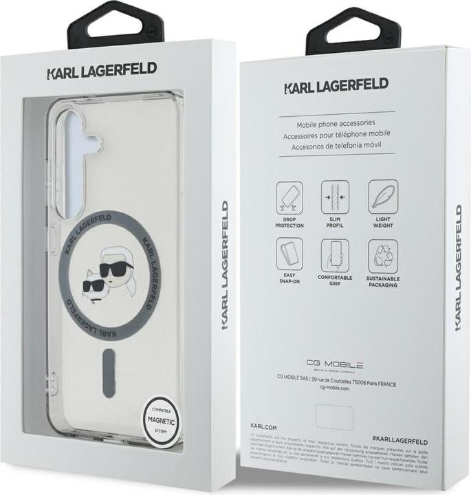 Produktbild Karl Lagerfeld Etui Button Karl & Choupette Heads Printed Logo MagSafe Samsung Galaxy S25 Plus czarn (Samsung Galaxy S25+)