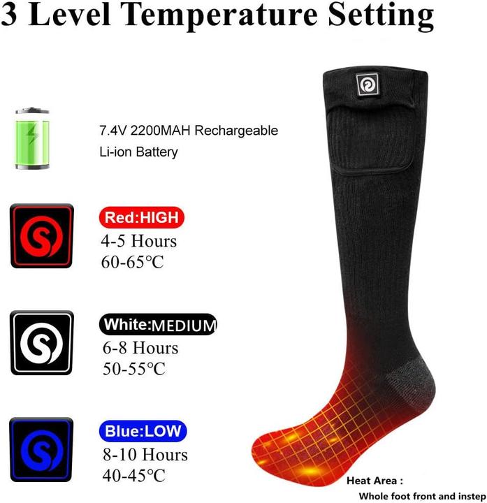 Actual product image Barchi Heat Wiederaufladbare Heizsocken (46 - 48)