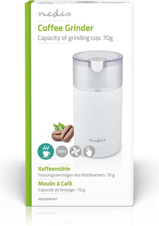 Actual product image Nedis Coffee Grinder 70 g 150 W White (EU plug)