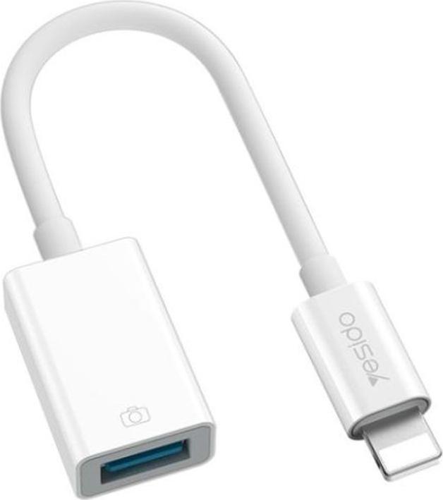Produktbild Yesido - OTG Cable Adapter (GS10) - Lightning to USB, Plug & Play, 5Gbps - White (Lightning, USB)
