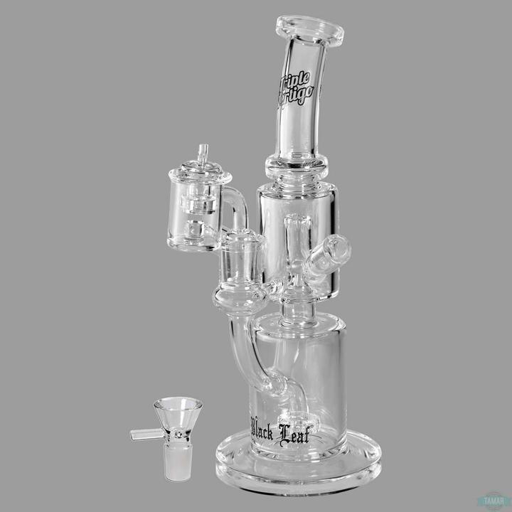 Black Leaf Glass bong TRIPLE VERTIGO Bong Vantikick system