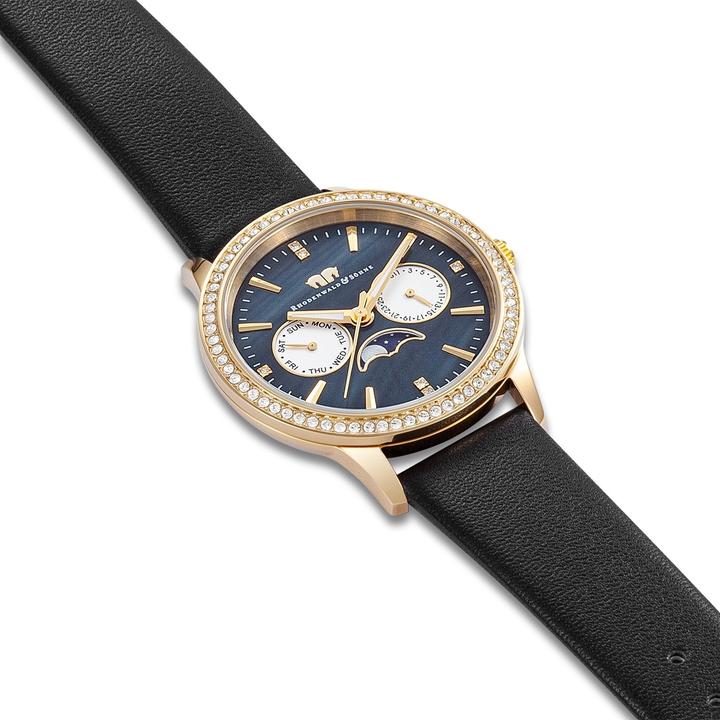 Image du produit Multifonctions Amidala en cuir véritable or jaune - 34088 (Montre analogique, 38 mm)
