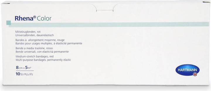 Actual product image Rhena Color Elastische Binden 8cmx5m rot offen