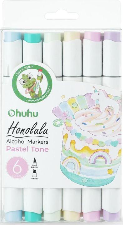 Actual product image Ohuhu Honolulu art markers (6 pcs.) - pastel colours (Pastel shades, 6 x)