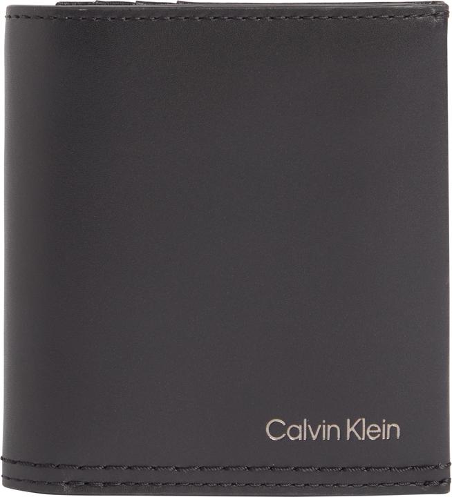 Actual product image Calvin Klein Duo Stitch Trifold 6CC W/Coin CK Black
