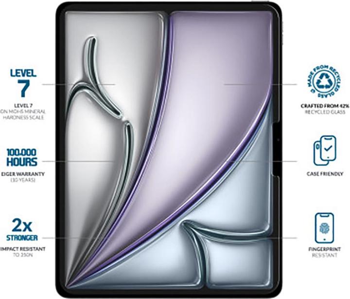 Actual product image Eiger Mountain Glass Clear (1 Piece, iPad Air 11 2024 (M2), iPad Air 11 2025)