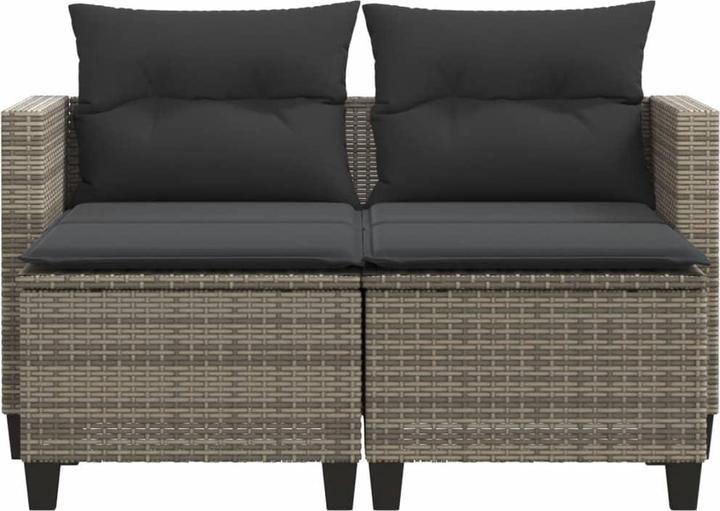 Image du produit VidaXL Canapé de jardin 2 places avec poufs