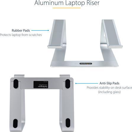 Image du produit StarTech com LAPTOP-STAND-SILVER, Supports de Notebook, Argent, 43,2 cm (17"), Aluminium, 5...