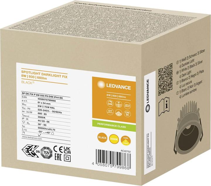 Actual product image Ledvance LED recessed spotlight (680 lm)