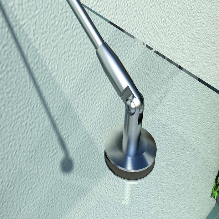 Image du produit Swisshandel24 Auvent de porte en verre trempé (ESG) acier inoxydable verre clair 3 tailles (200x90cm) (L)