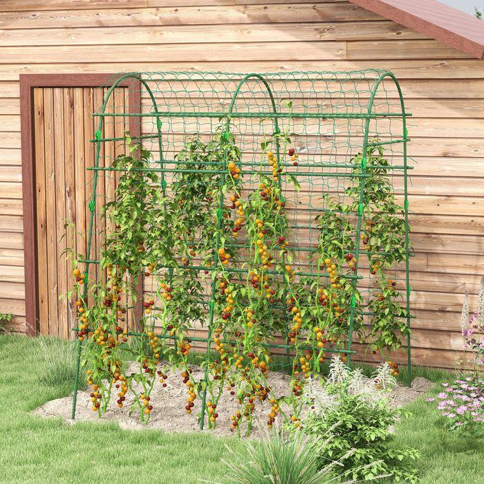 Actual product image Swisshandel24 Trellis, adjustable trellis, with net, steel, green, 144 x 167 x 206 cm (144 cm, 167 cm)