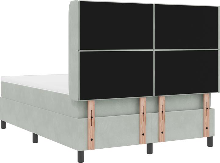 Produktbild VidaXL Boxspringbett Mit Matratze & Led Samt Hellgrau (140 x 190 cm)