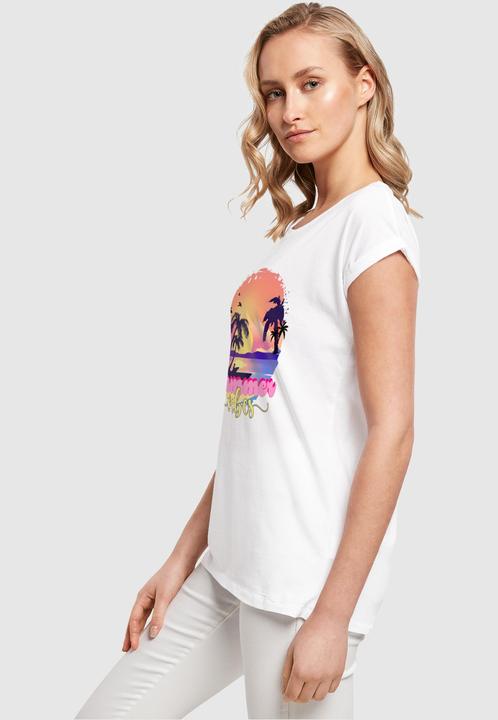 Actual product image Merchcode Ladies Summer Vibes Sunset Extended Shoulder Tee - 116527 (S)
