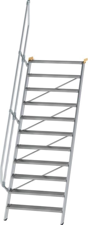 Actual product image Munk Staircase 60 tread width 1000 mm 11 treads aluminium ribbed (Scaffolding, 100 cm)