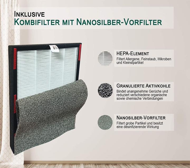 Actual product image Comedes Lavaero 150 eco with nano silver prefilter (40 m²)