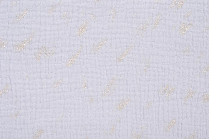 Produktbild Rico Design Krinkel-Musselin Baumwoll-Stoff mit Silber-Effekt "Wild Stripes-Hellgrau", 130 cm brei...